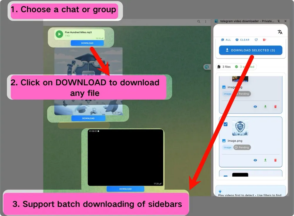Batch download Telegram videos Batch download Telegram videos