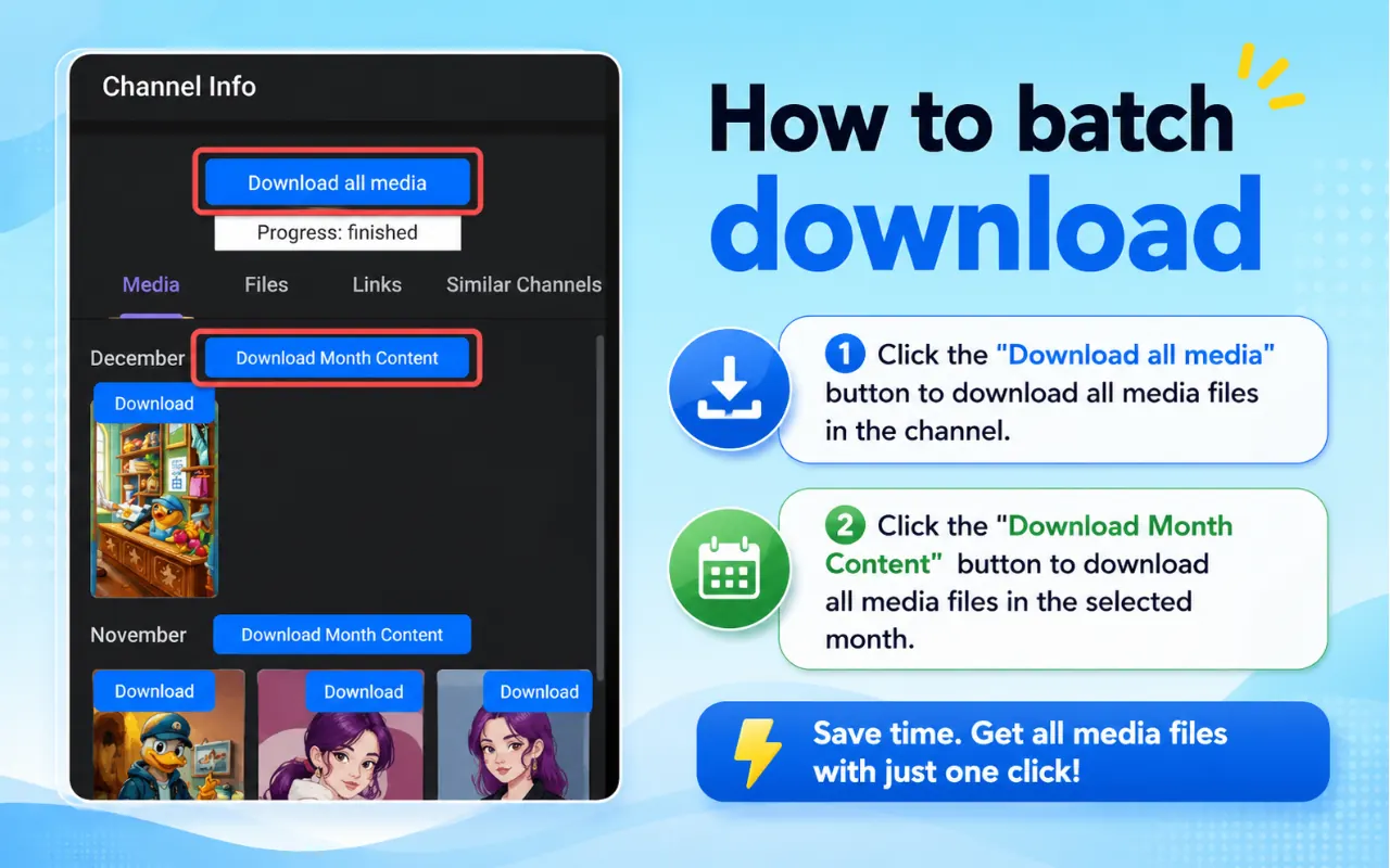 How to batch download Telegram channel media